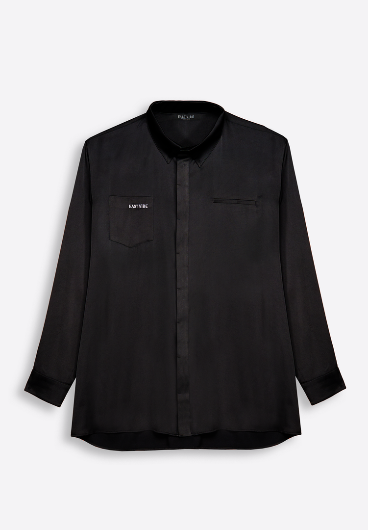 Black Silk Shirt for Men - East Vibe
