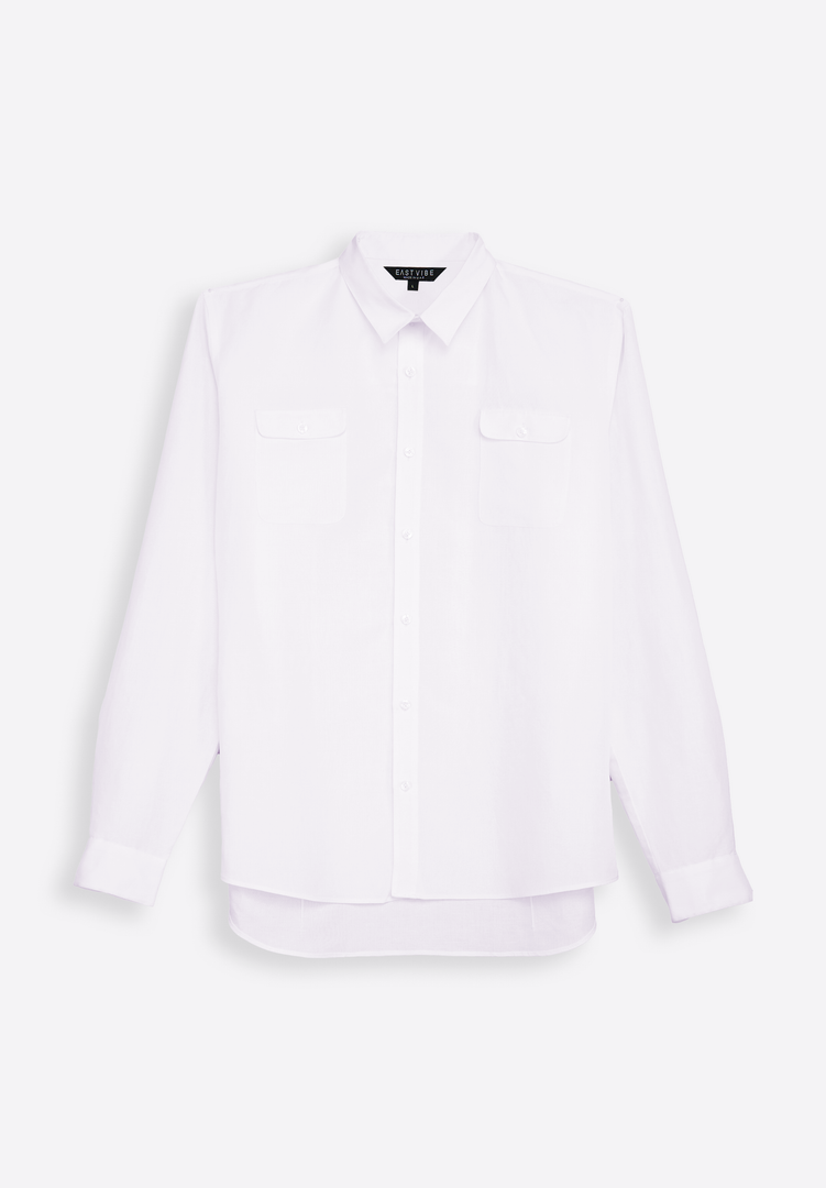 Off-White Linen Formal Shirt for Men - East Vibe