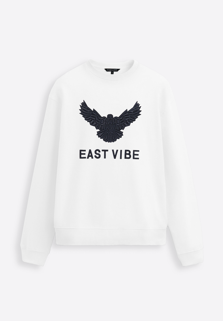 EV Monogram White Cotton Sweatshirt