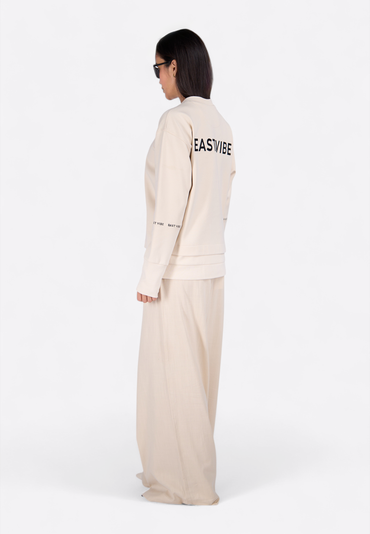 Cotton Signature Crewneck Sweatshirt - East Vibe