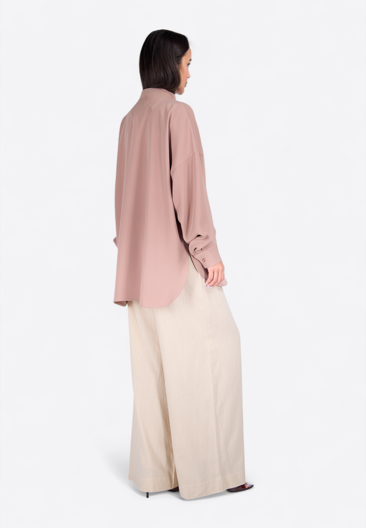 Classic Long-Sleeve Beige Shirt - East Vibe
