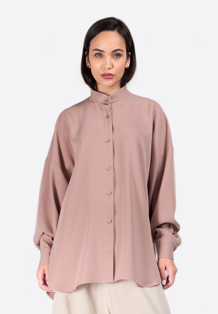Classic Long-Sleeve Beige Shirt - East Vibe