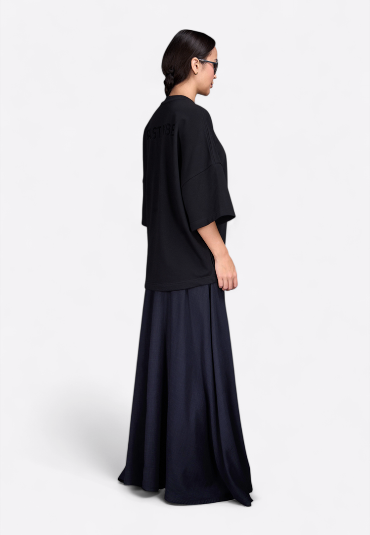 Crewneck Oversized T-Shirt with Tassel Detail - East Vibe