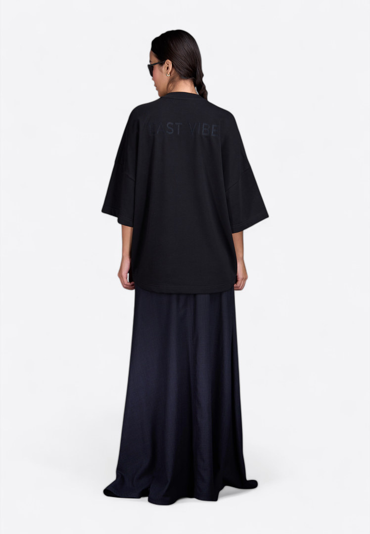 Crewneck T-Shirt with Tassel Detail - East Vibe