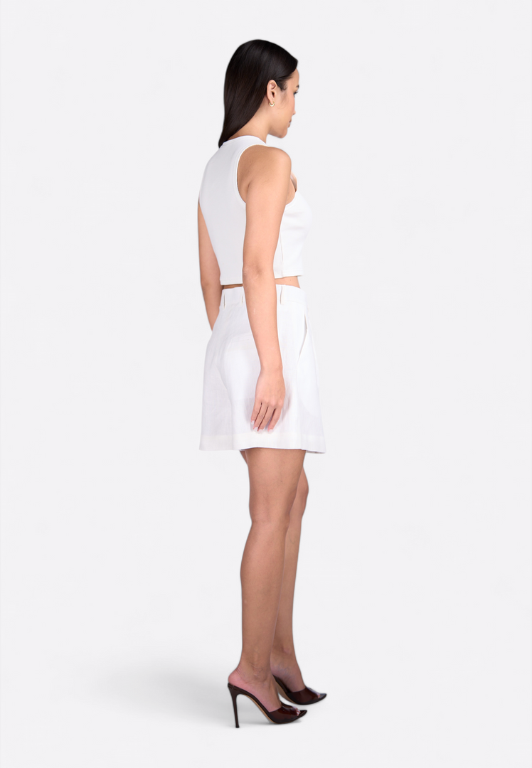 Classic Off-White Linen Women's Shorts