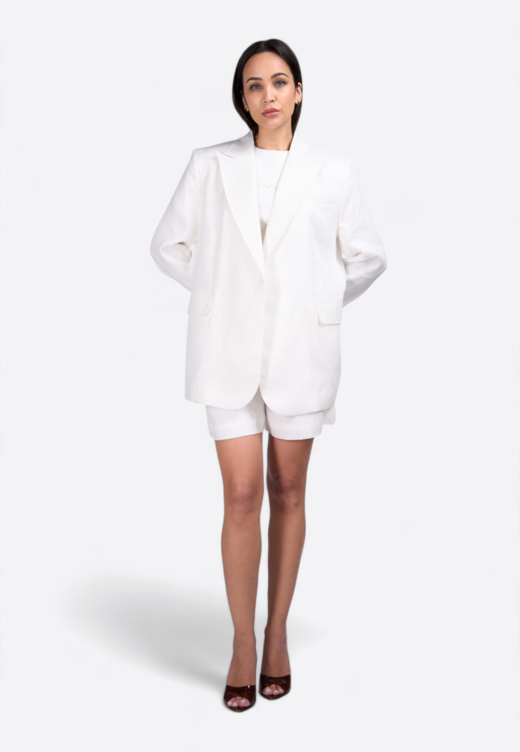 Classic Off-White Linen Women's Shorts