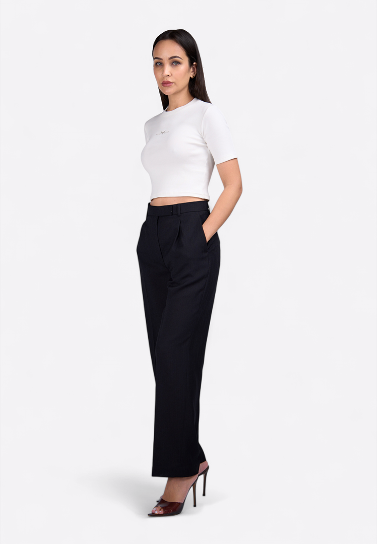 White Short Sleeve Crop Top - East Vibe