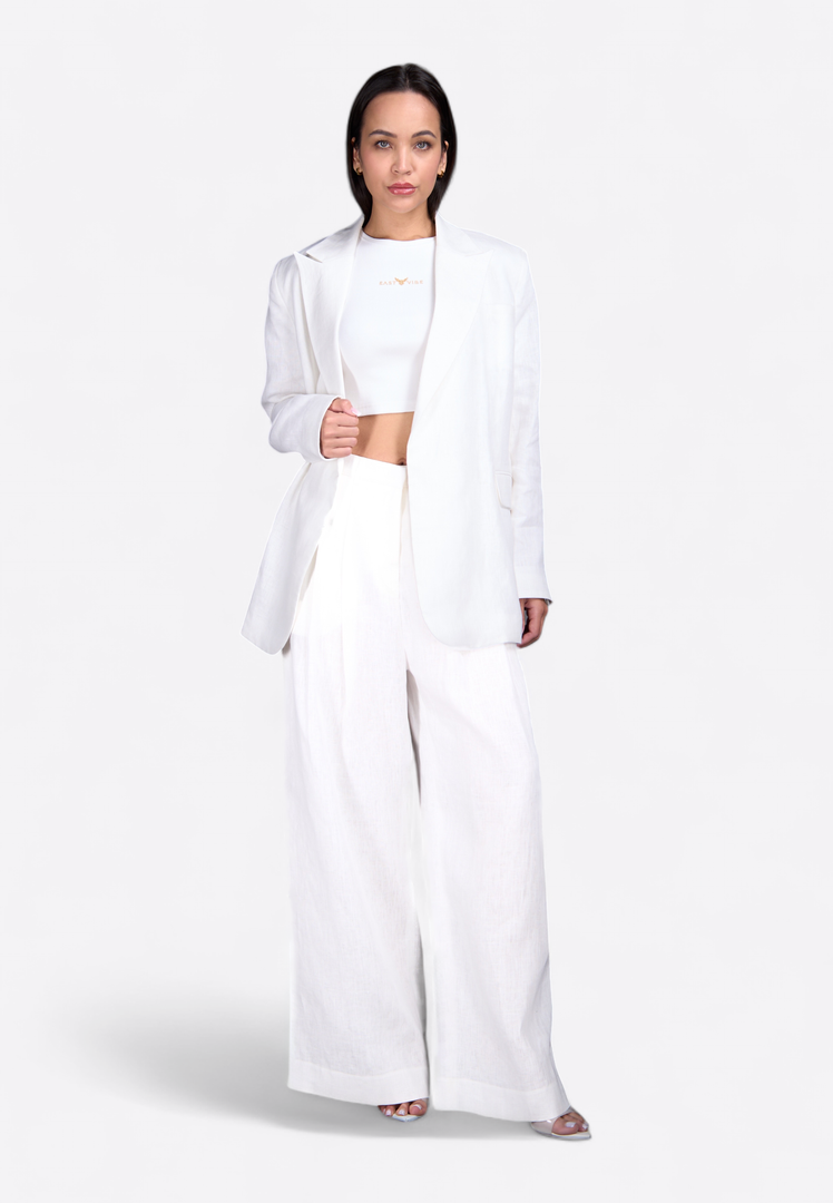 High Neck White Crop Top - East Vibe