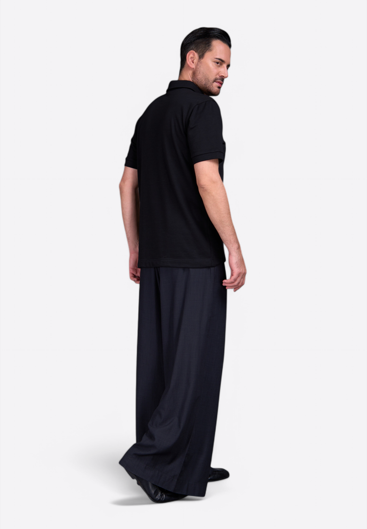Classic Black Polo Shirt for Men - East Vibe