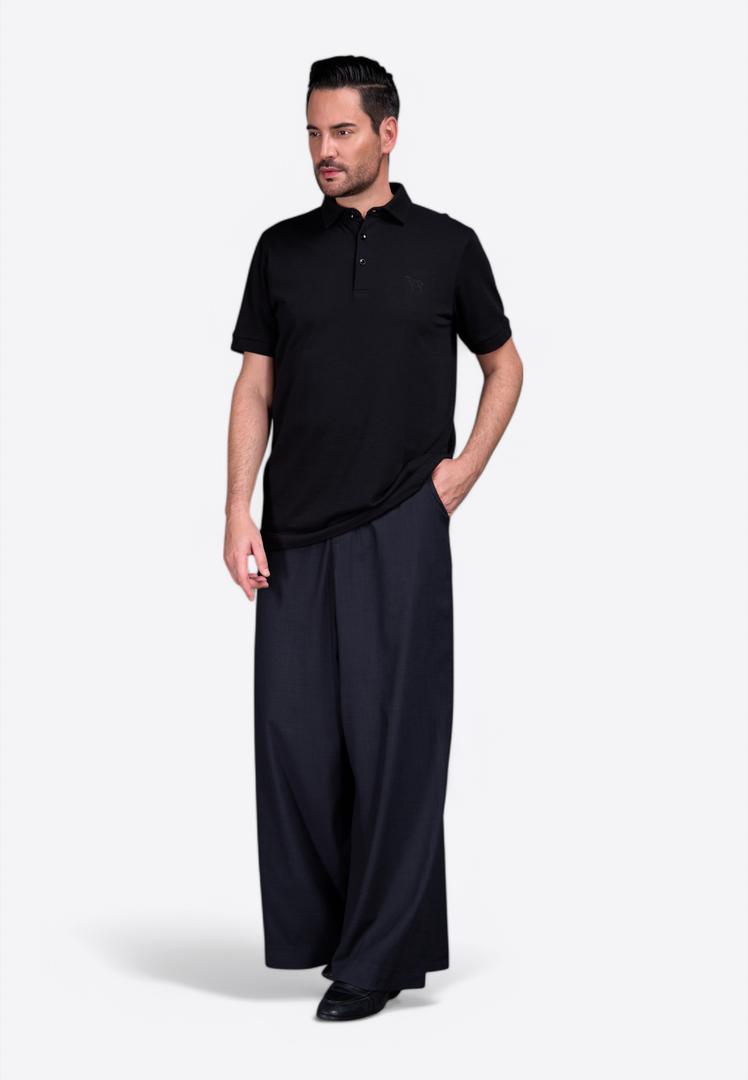 Classic Black Polo Shirt for Men - East Vibe