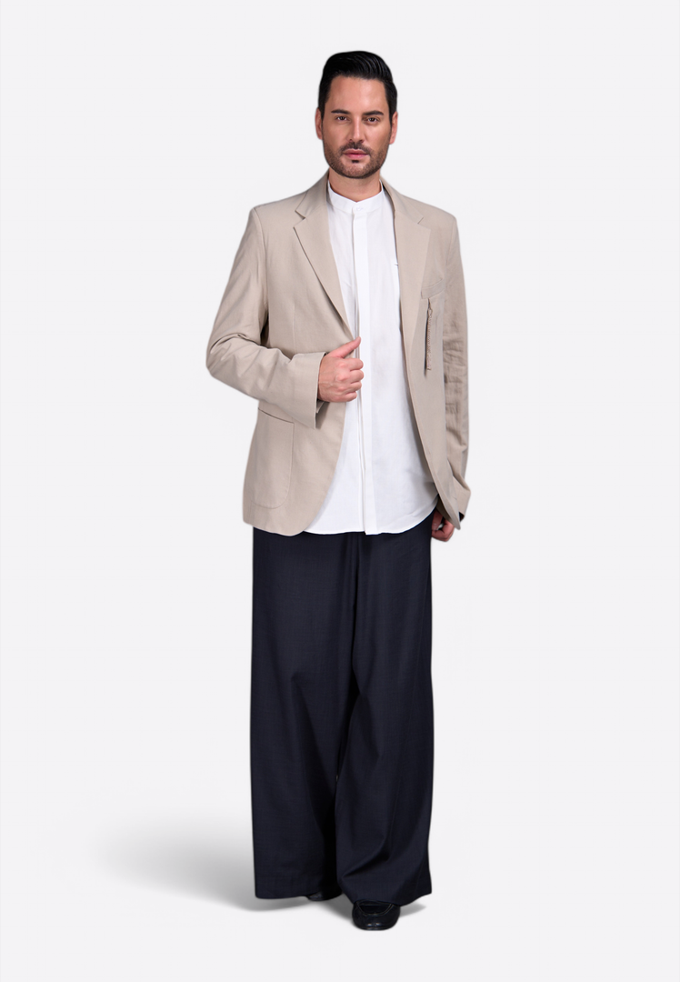Short Sleeve Off-White Linen Shirt - East Vibe