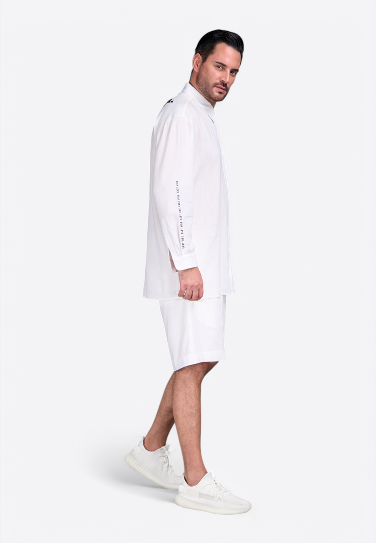 Classic Off-White Linen Men's Shorts - East Vibe