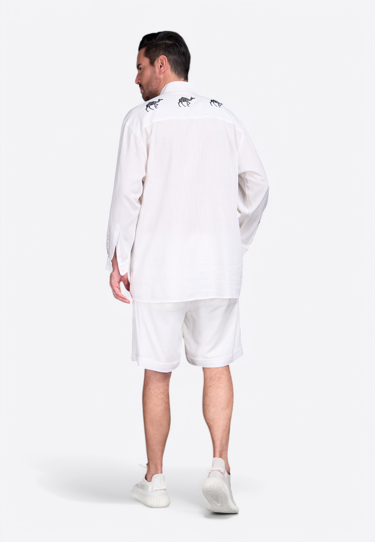 Classic Off-White Linen Men's Shorts - East Vibe