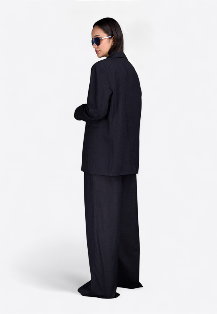 Black Blazer with Notch Lapel - East Vibe