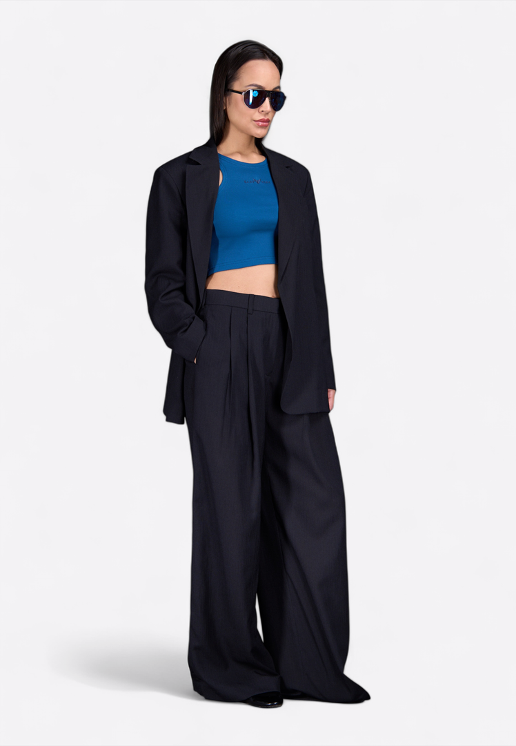 Black Blazer with Notch Lapel - East Vibe