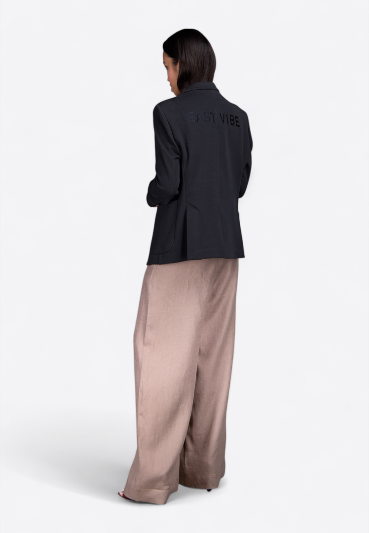 Classic Black Cotton Blazer - East Vibe