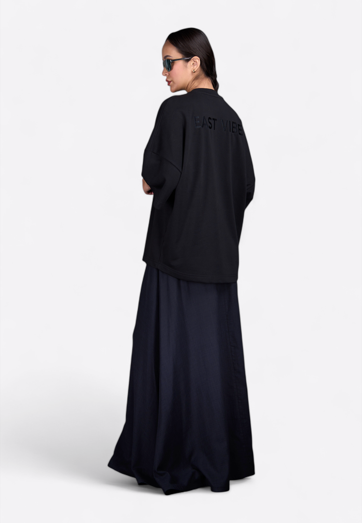 Crewneck T-Shirt with Tassel Detail - East Vibe