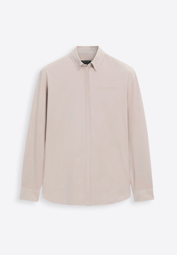 Beige Linen Men's Shirt - East Vibe