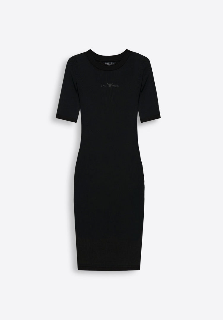 Short Sleeve Crew Neck Dress