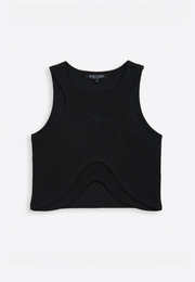 Sleeveless curved hem tank top, East Vibe