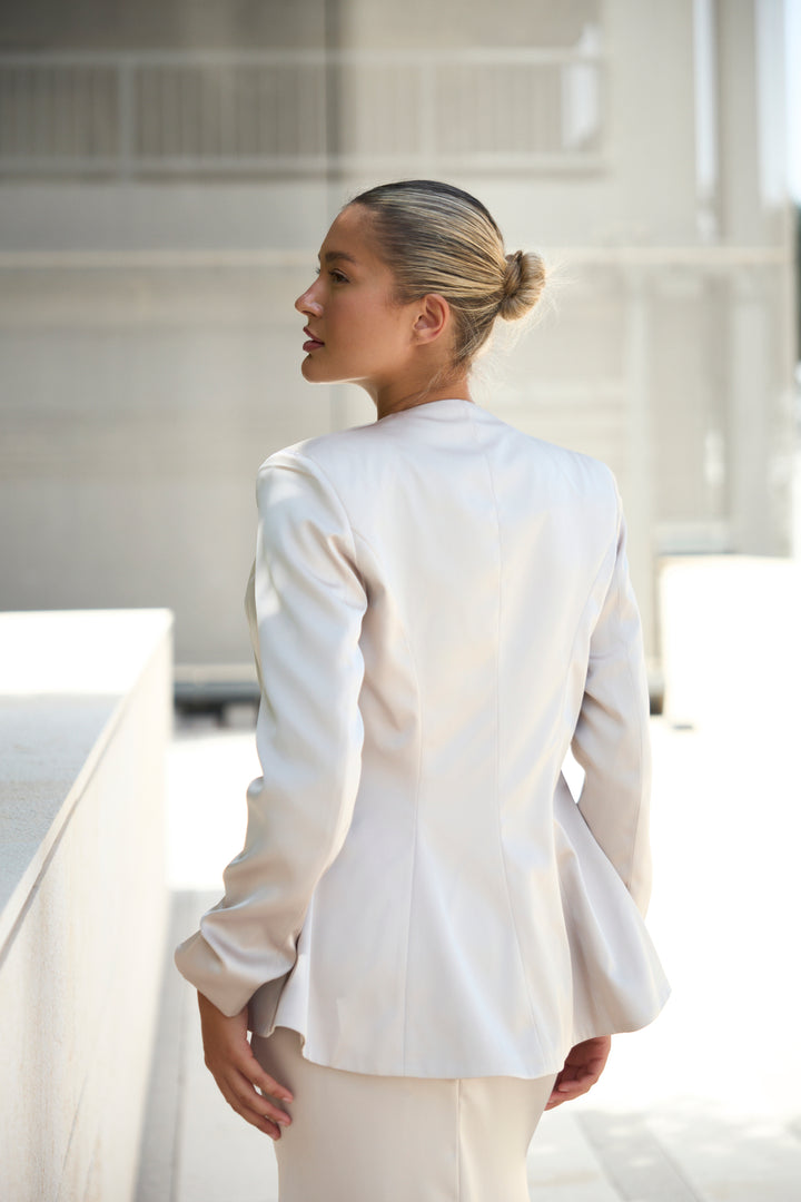 Maison Ivory Blazer Maxi Skirt Set