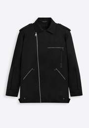 Tailored black men's jacket with asymmetrical zipper by East Vibe