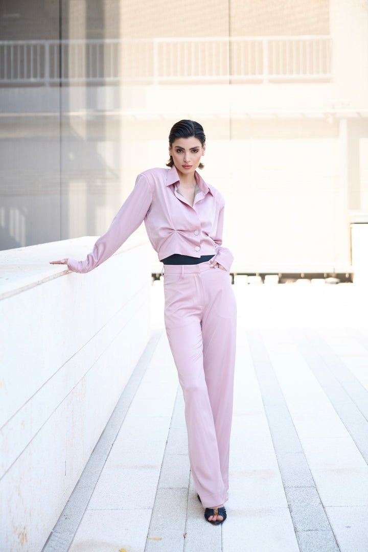 Rosé Élan Wide-Leg Trousers