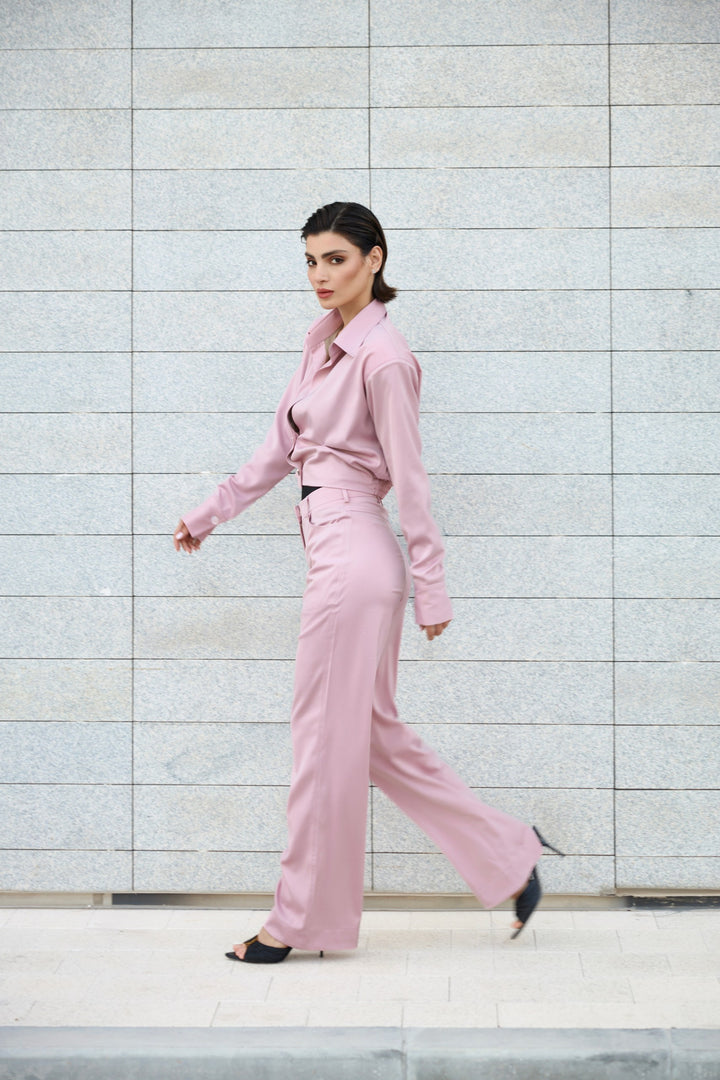 Rosé Élan Wide-Leg Trousers