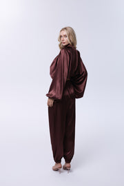 Cocoa Élan Satin Jogger Pants