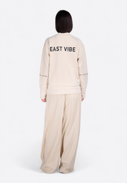 Cotton signature crewneck sweatshirt, back view – East Vibe
