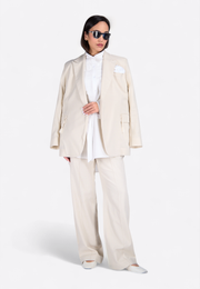 EMIRATES LIMITED Wide-Leg Beige Trousers - East Vibe