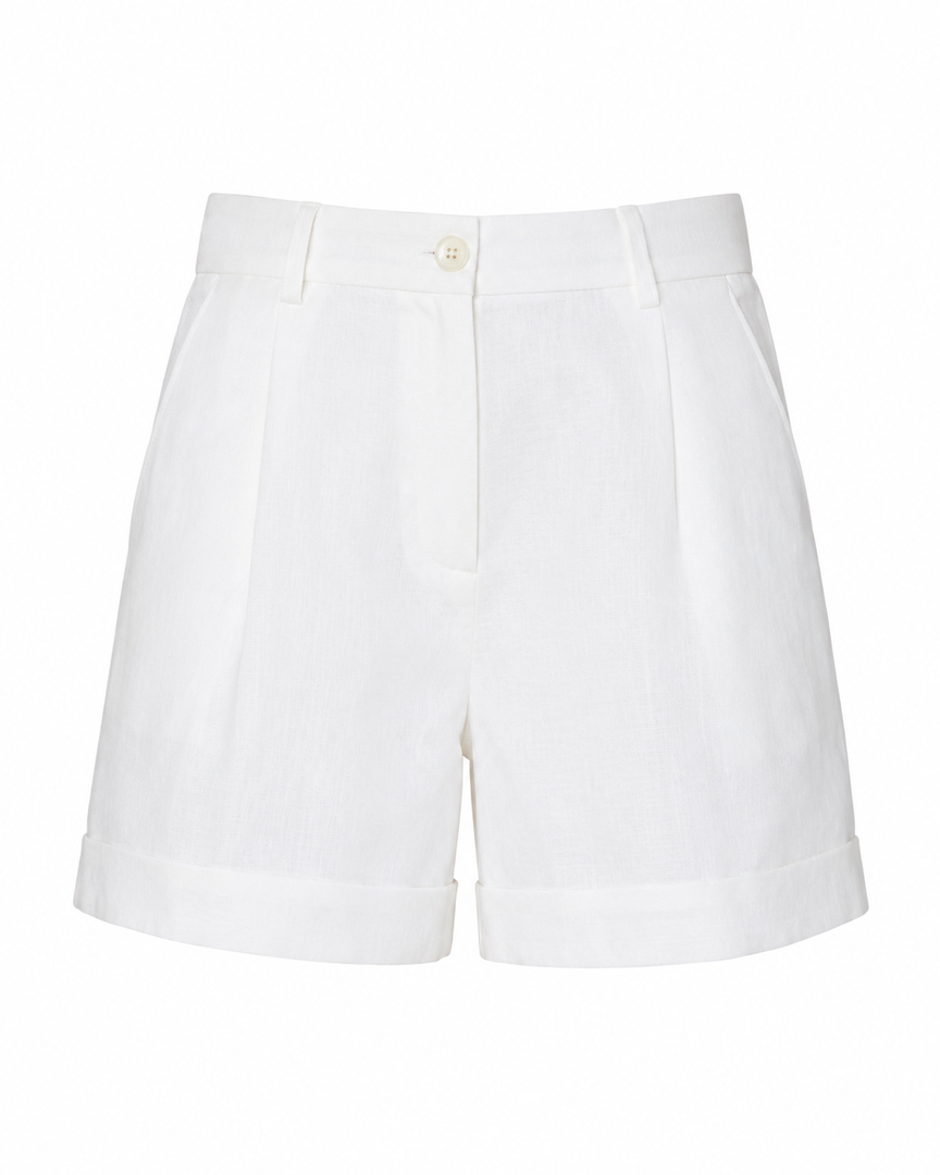 White shorts on a white background