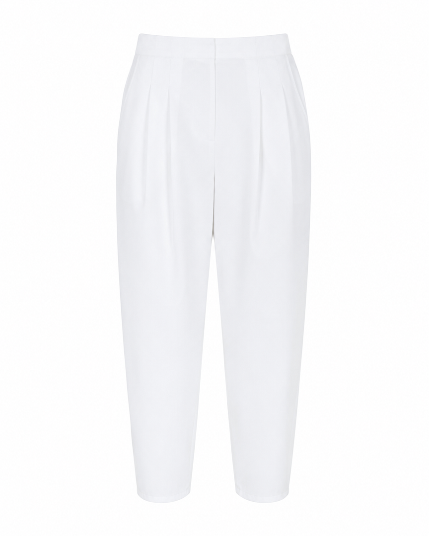 White pants on a white background
