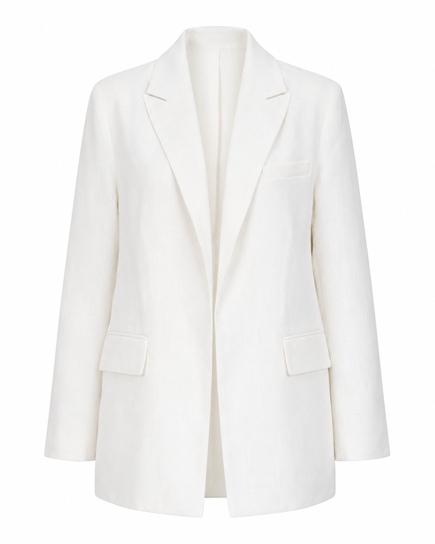 White blazer on a white background