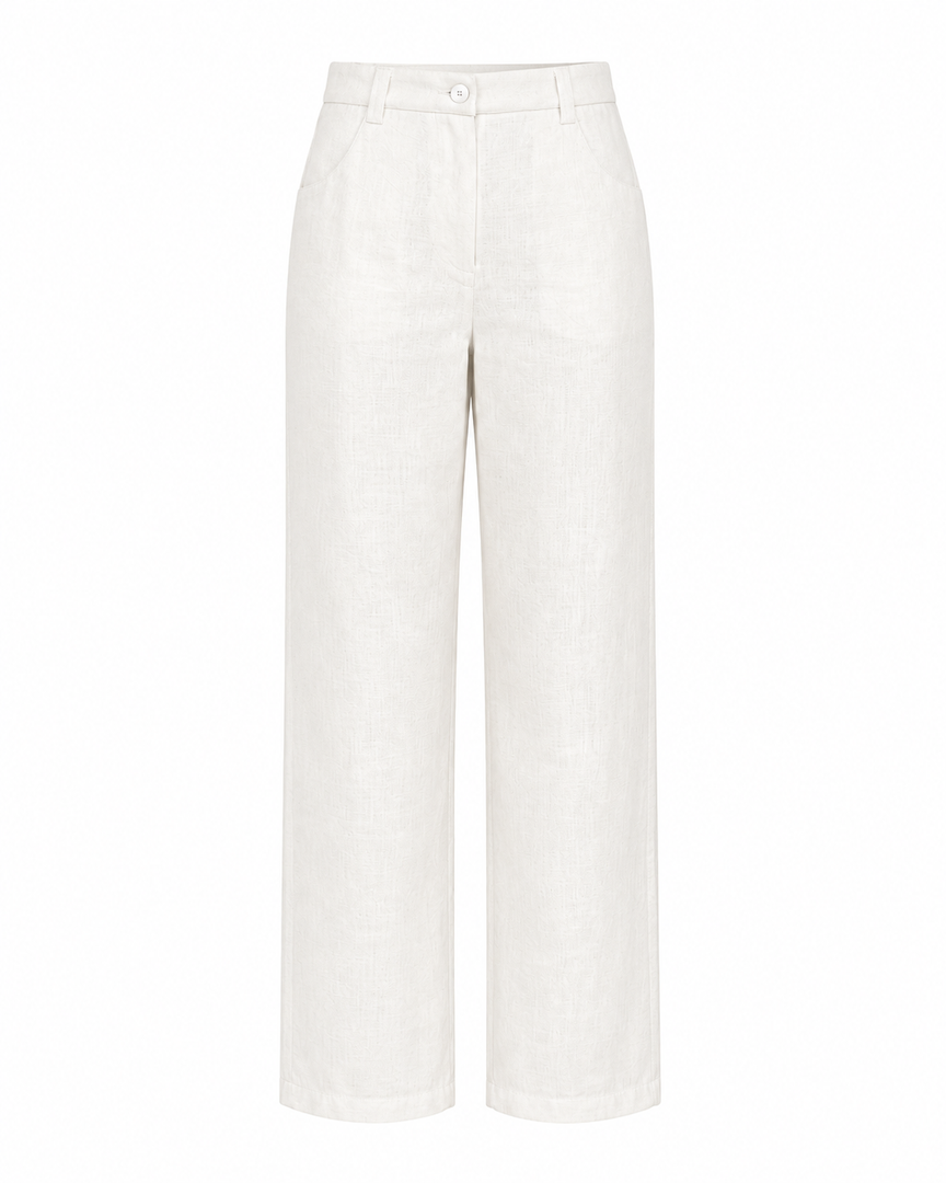 White pants on a white background