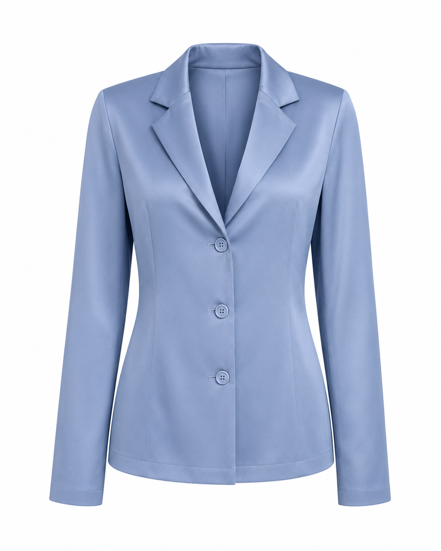 Light blue blazer on a white background