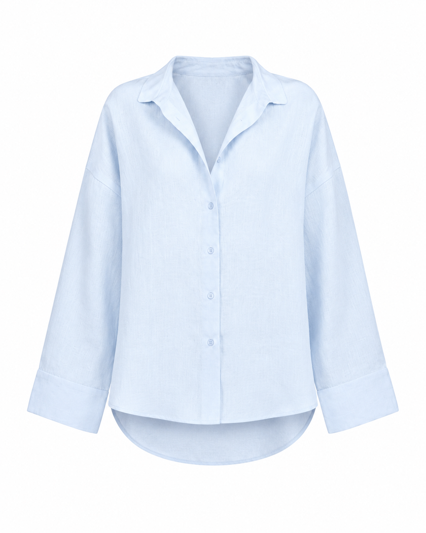 Light blue shirt on a white background
