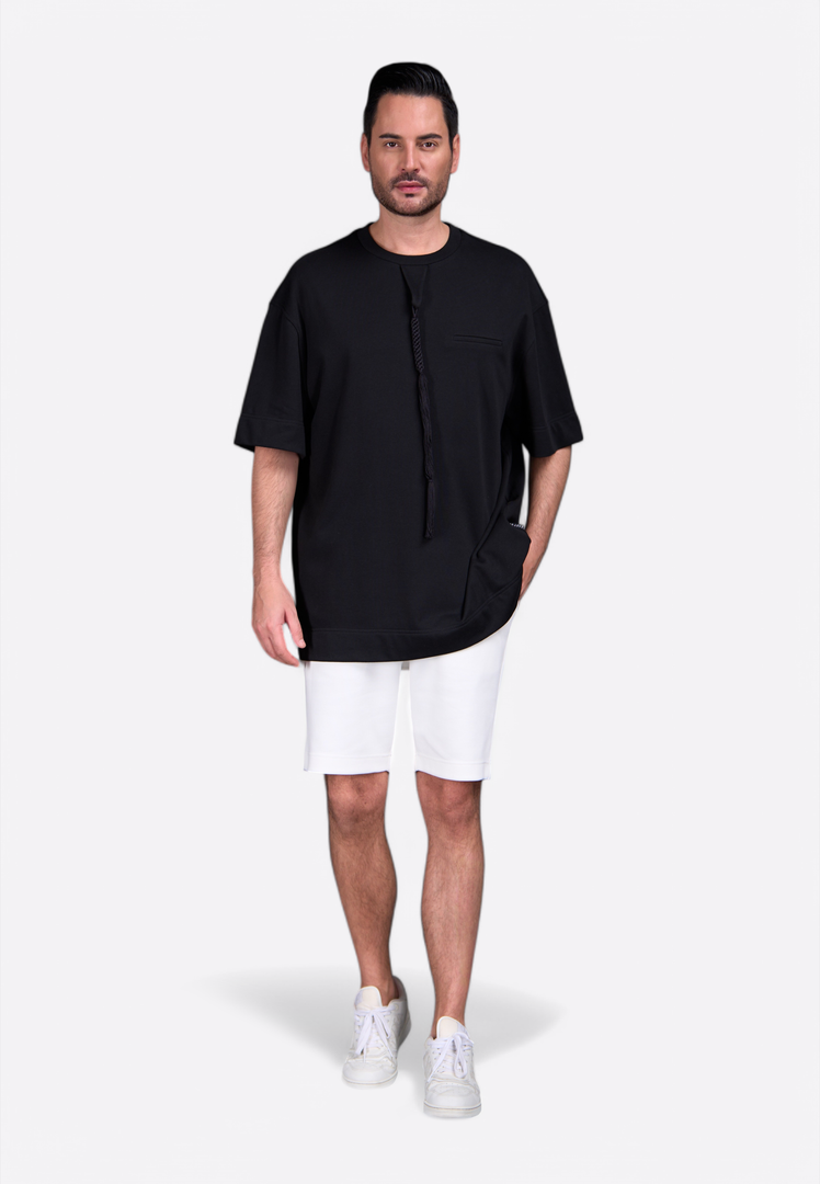 EMERATES LIMITED Men T-shirt with Tessel Cotton 100% BLACK - East Vibe