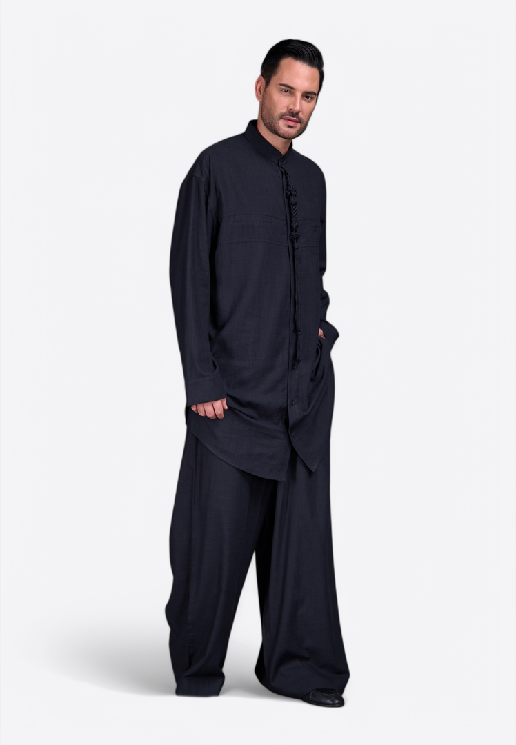 EMIRATES LIMITED Men Black Shirt Tassel 100% Cotton - East Vibe