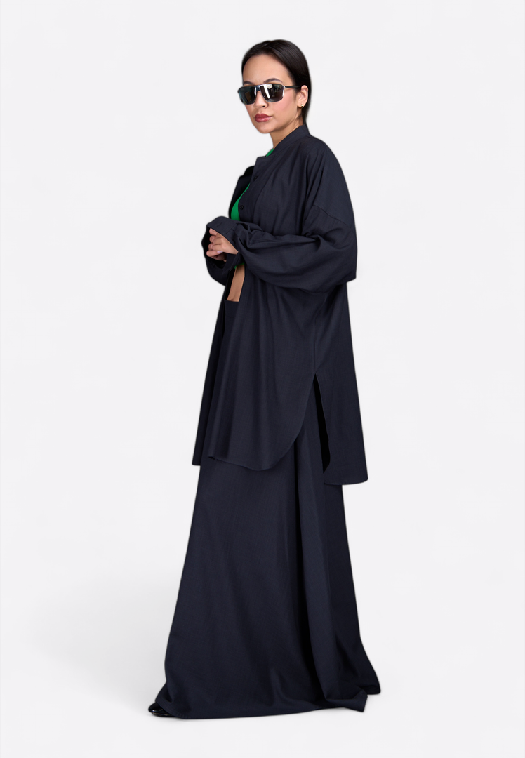 Full side view of EMIRATES LIMITED Long Shirt – East Vibe, on plain background.
