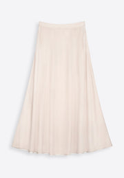 Beige long cotton skirt with tailored fit by East Vibe