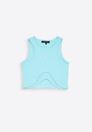 Curved hem tank top on plain background – East Vibe

