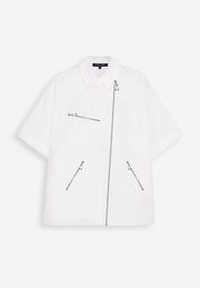 Signature white zipper jacket with premium detailing by East Vibe