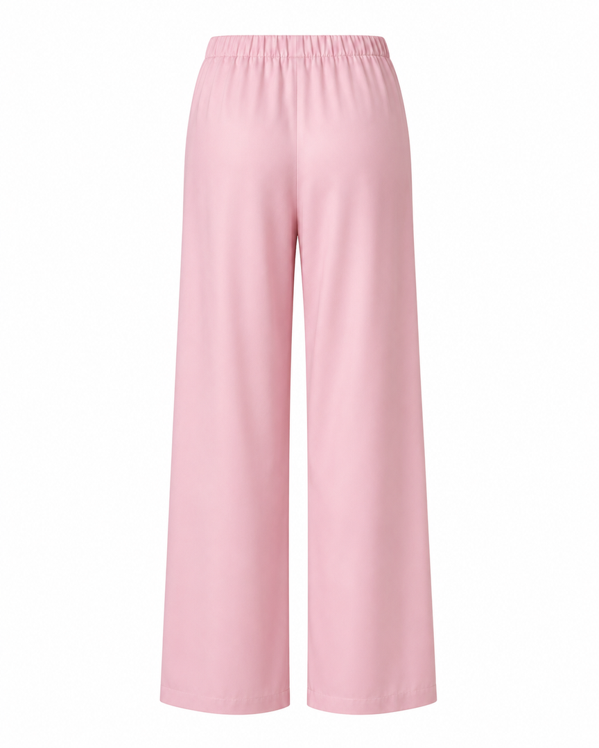 Pink wide-leg pants on a white background