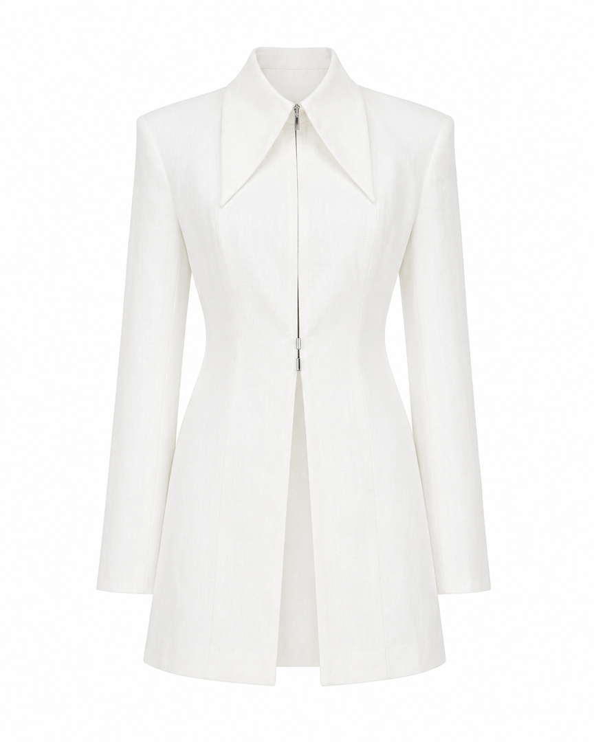 White blazer on a white background