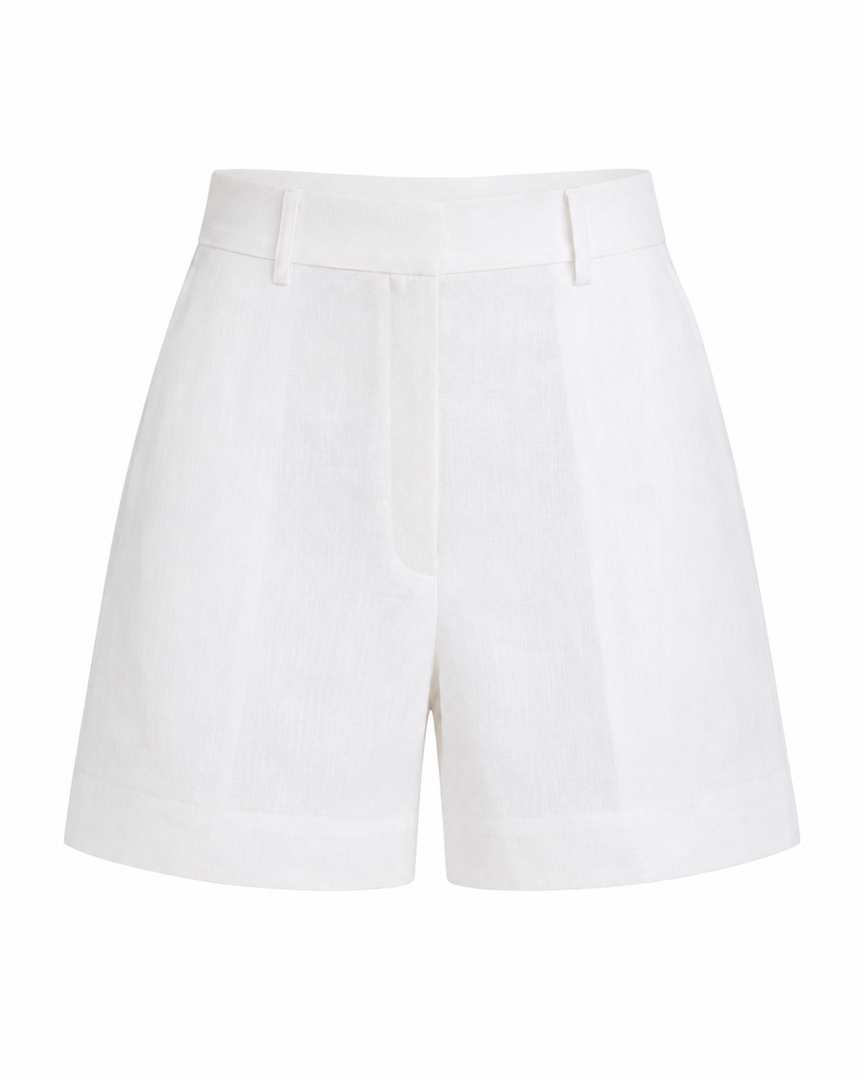White shorts on a white background