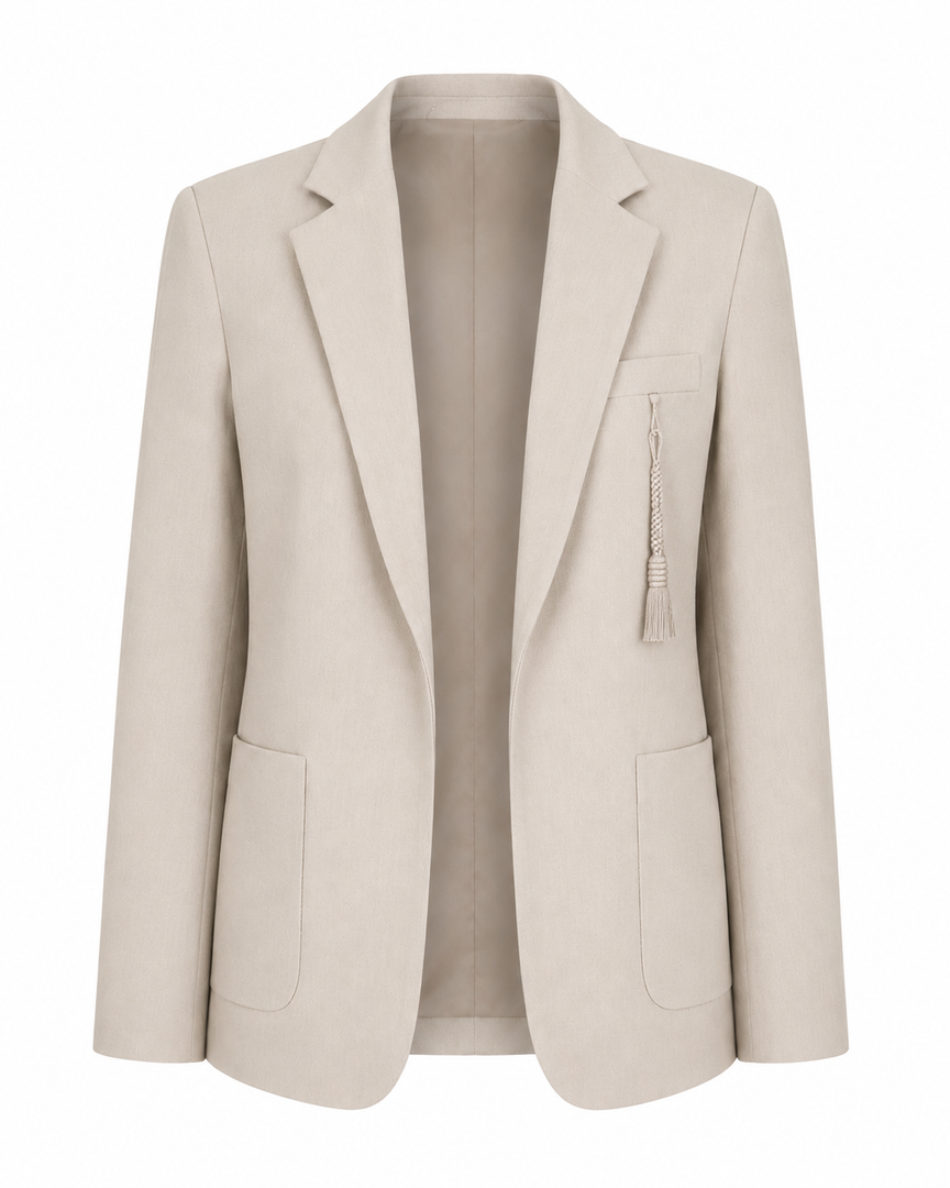 Beige blazer on a white background