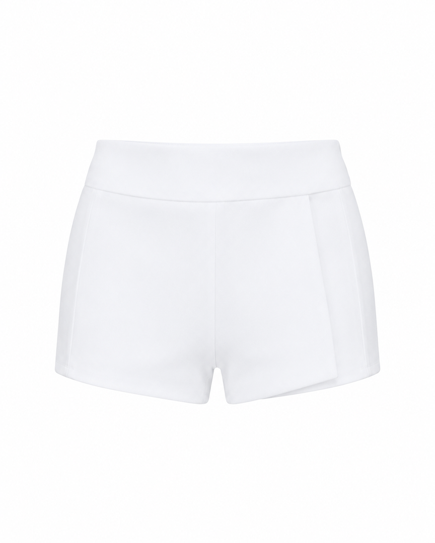 White shorts on a white background
