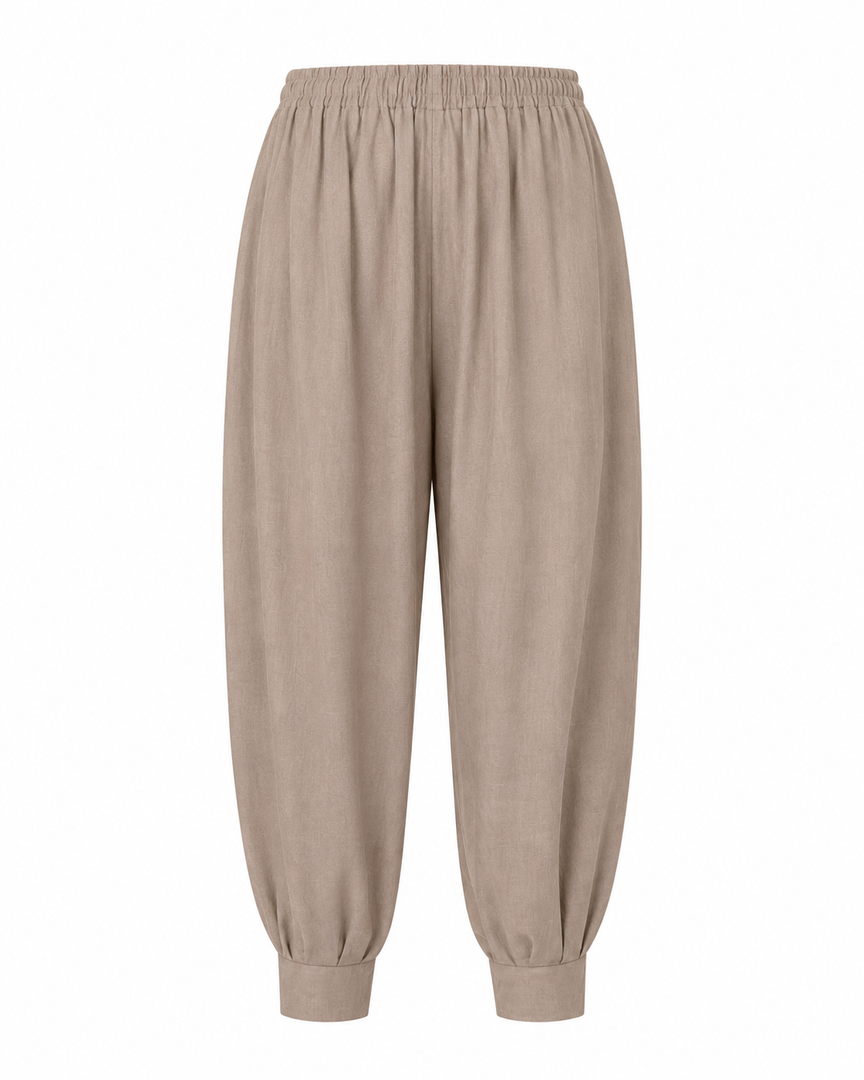 Beige sweatpants on a white background